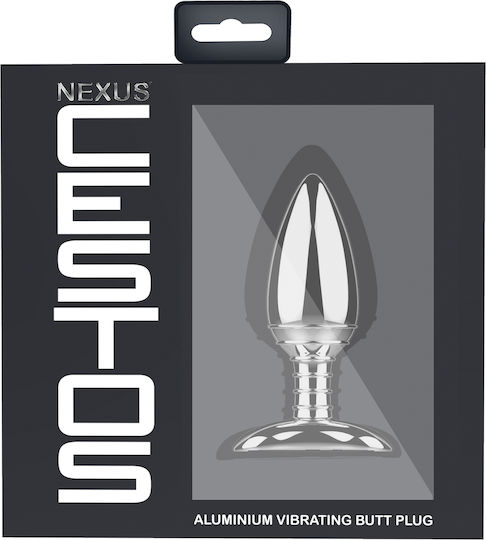 Nexus Cestos Remote Control Aluminium Vibrating Butt Plug Анална тапа с възможност за безжична работа и вибрация Сребриста 12см