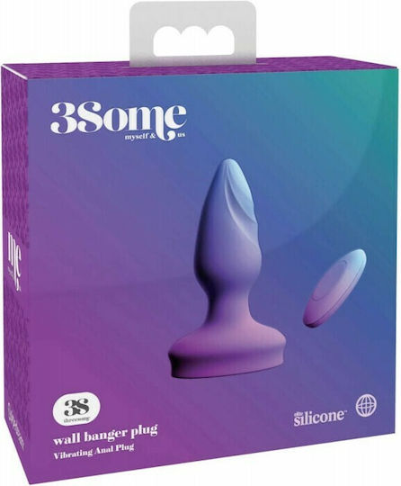 Pipedream 3Some Wall Banger Πρωκτικές Σφήνες με Δόνηση Σετ Μωβ 12cm