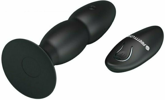 Pretty Love Silicone Anal Plug Stimulation with Remote Control Anal Plug with Wireless Functionality and Vibration Black 13.5cm
