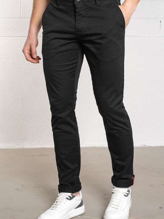 Nasir-S20 Herrenhosen Chino Elastisch in Reguläre Passform Schwarz