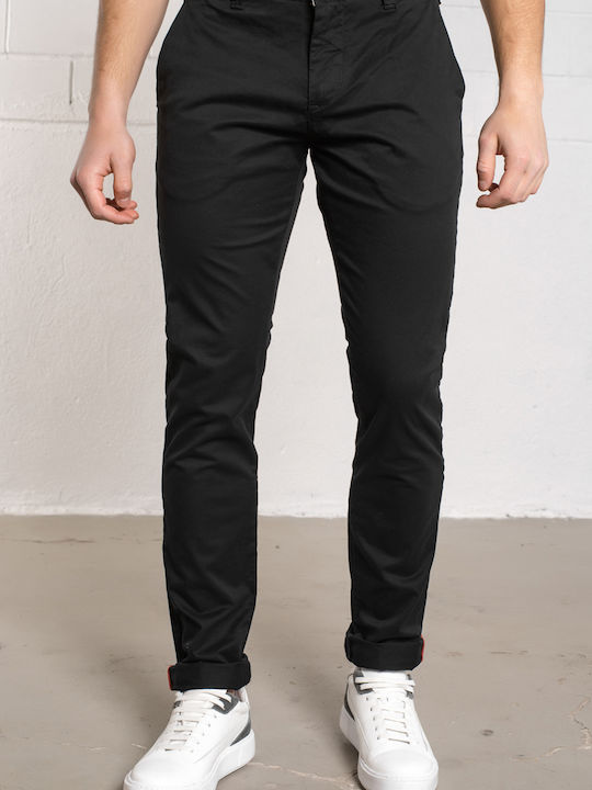 Nasir-S20 Herrenhosen Chino Elastisch in Reguläre Passform Schwarz