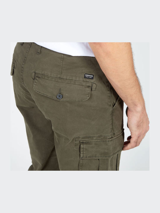 Trousers Cargo Elastic in Regular Fit Olive