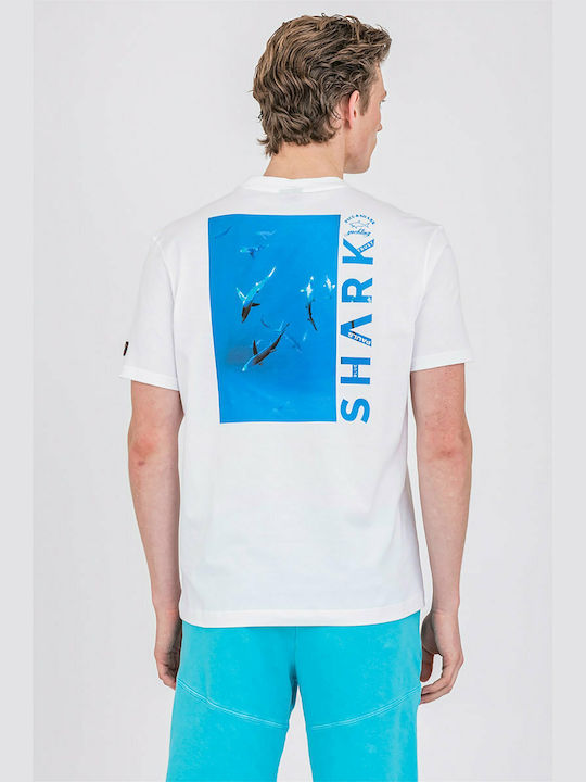 Paul & Shark Ανδρικό T-shirt Λευκό με Στάμπα