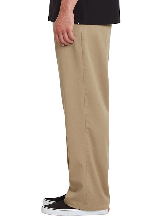 Men's Chino Elastic Loose Fit Beige Trousers