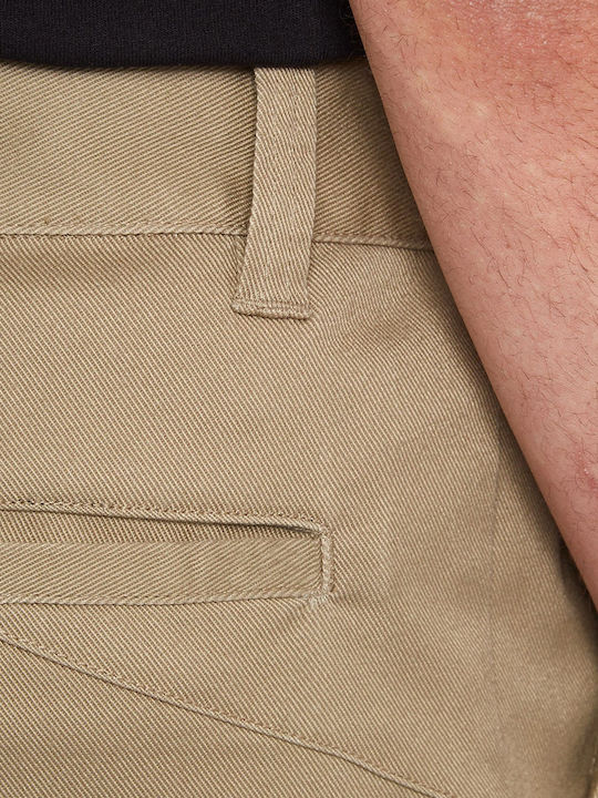 Men's Chino Elastic Loose Fit Beige Trousers