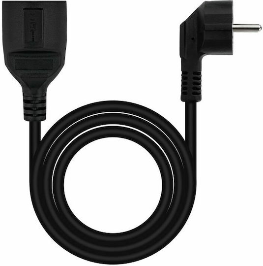 Nanocable 10.22.0602 Extension Cable Cord 3 x 1.5mm²/2m Black 10.22.0602-BK