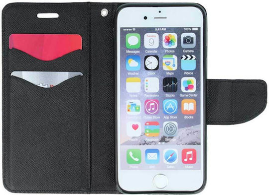 Fancy Book Piele artificială Negru (OnePlus Nord N10)