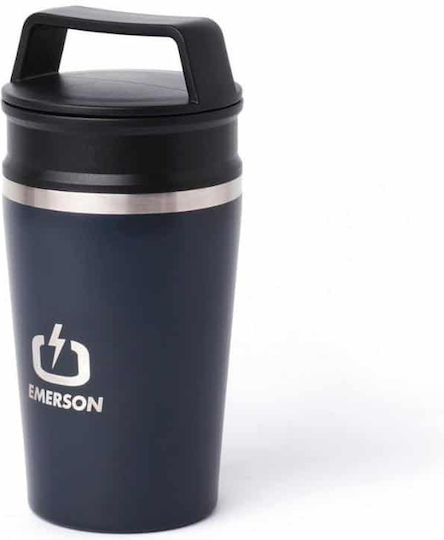 Emerson Ανακυκλώσιμο Ποτήρι Θερμός Ανοξείδωτο BPA Free 300ml Blue Black