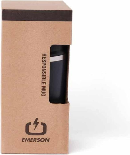 Emerson Ανακυκλώσιμο Ποτήρι Θερμός Ανοξείδωτο BPA Free 300ml Blue Black