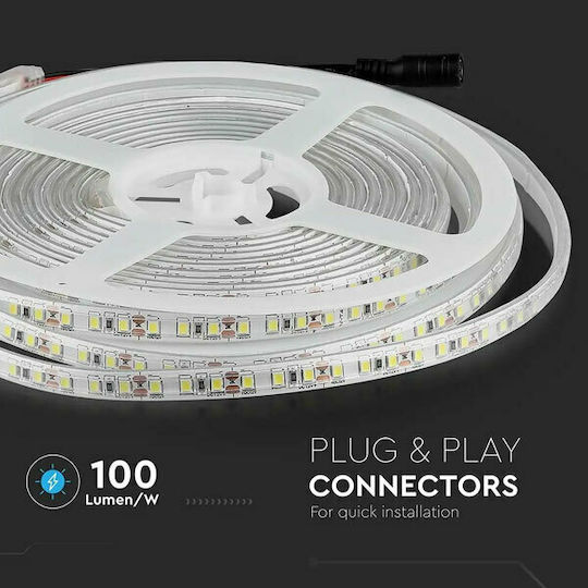 V-TAC Αδιάβροχη Ταινία LED 12V Ψυχρό Λευκό Φως 5m Τύπου SMD3528