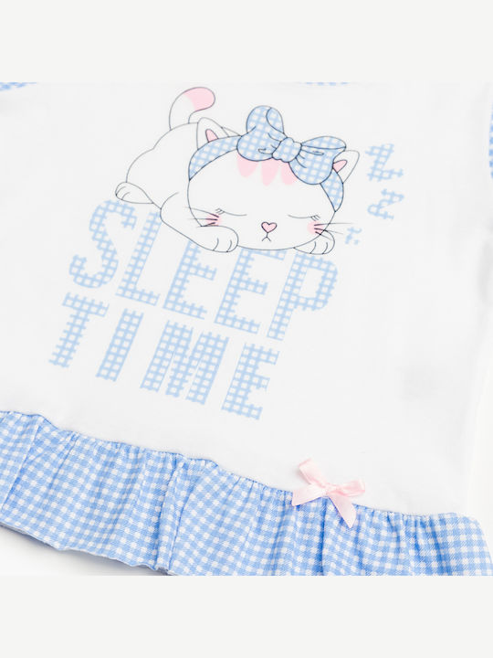 Minerva Παιδική Πιτζάμα Καλοκαιρινή Λευκή Sleep Time