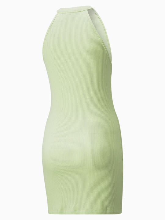 Classics Summer Mini Athletic Sleeveless Dress Lime