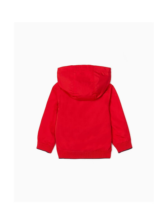 Zippy Kids Casual Jacket short Windproof Hooded Red