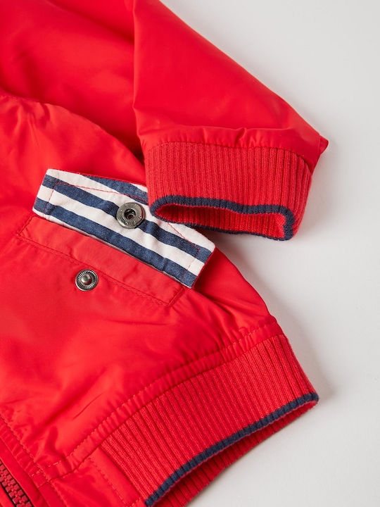 Kids' Casual Jacket Short Windproof with Hood Red