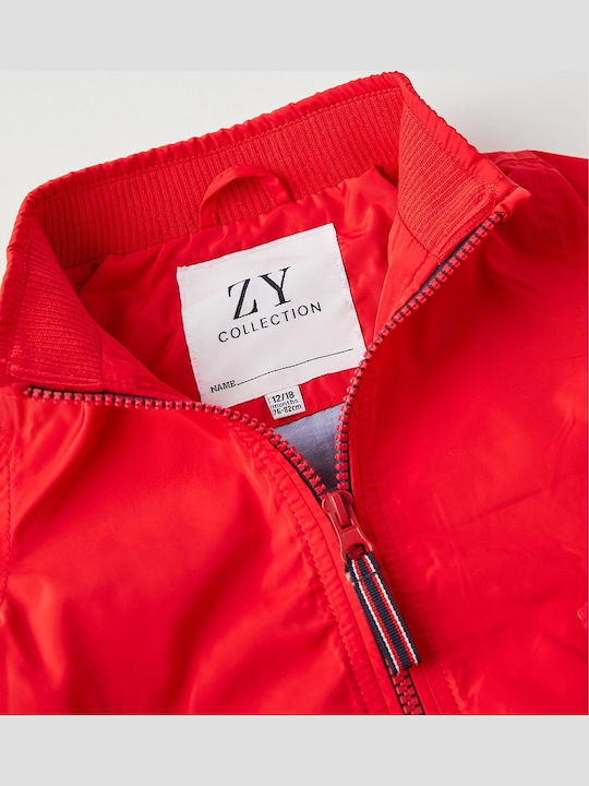 Kids' Casual Jacket Short Windproof with Hood Red