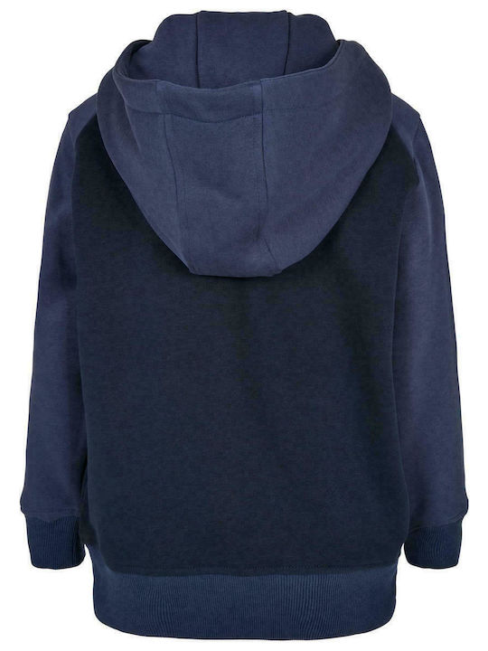 Urban Classics Kids Fleece Sweatshirt with Hood and Pocket Navy Blue