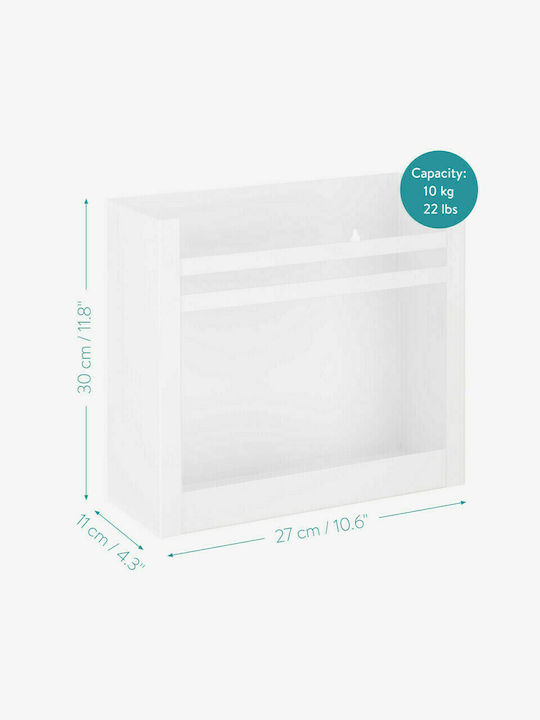 Navaris Metallic Magazine Rack White 30x11x27cm