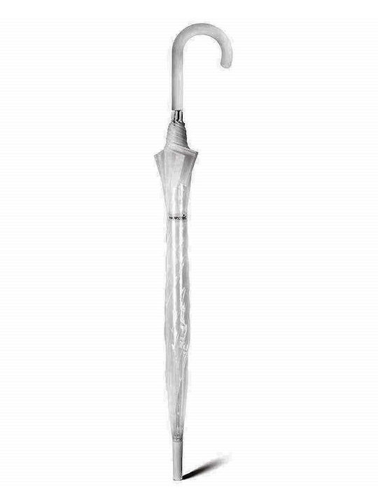 Happy Rain 40973 Umbrella with Walking Stick Transparent/White