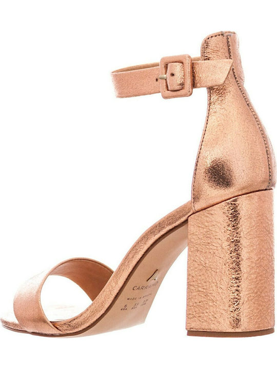 -CAB07 Leather Sandals Salmone
