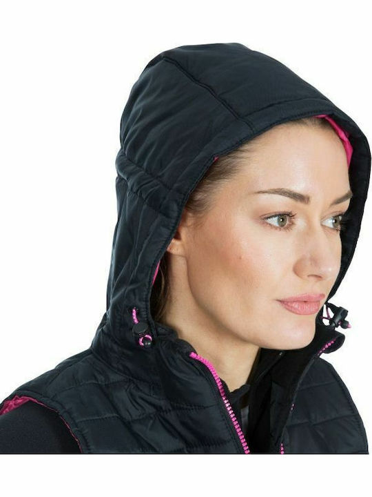 Aretha FAJKGIN20001 Women's Short Puffer Jacket for Winter with Hood Black