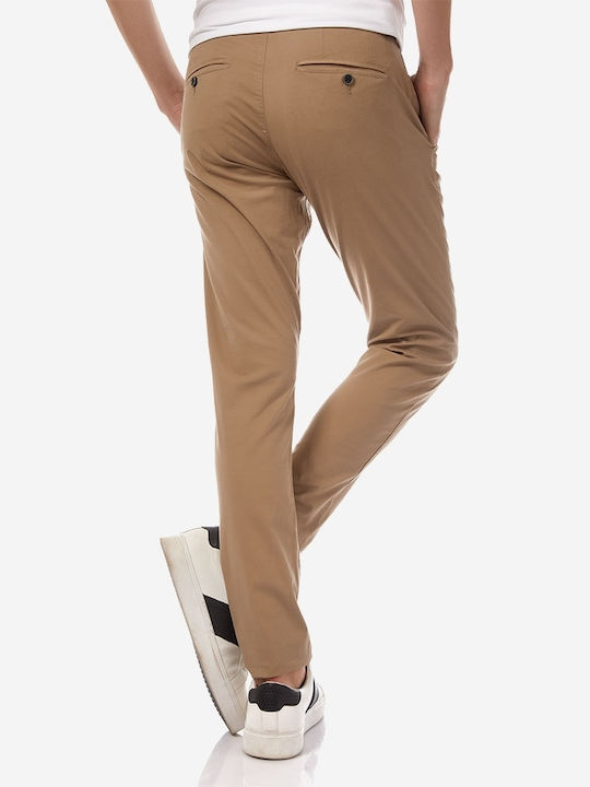 Brokers Jeans Men's Trousers Chino Elastic in Slim Fit Beige