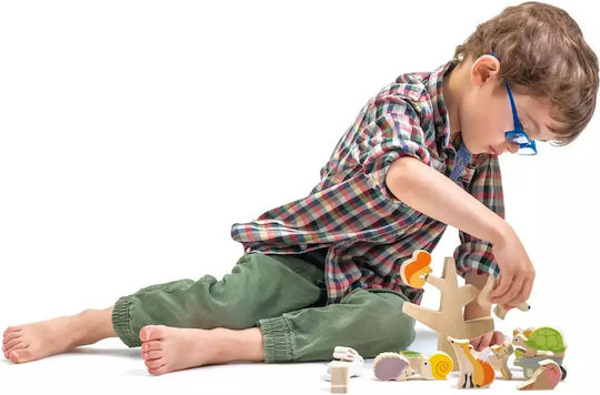 Tender Leaf Toys Jucărie de Stivuire Grădină cu Animale Stivuibile din Lemn pentru 18++ Luni