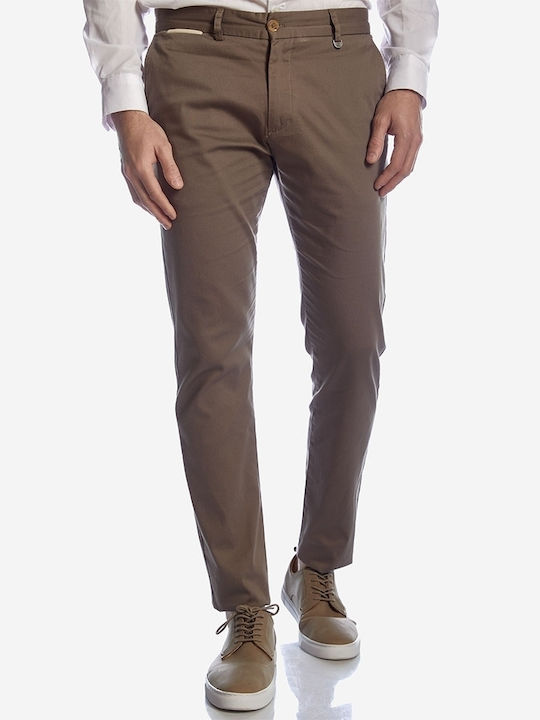 Sogo Men's Trousers Chino Elastic in Slim Fit Cigar