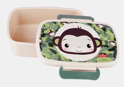 Gim Monkey Kids Lunch Plastic Box Green L17.5xW11.5xH5.5cm