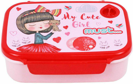 Must Team Plastic Kids' Lunch Set 0.8lt Pink