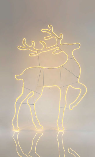 Eurolamp Weihnachtlicher Kunststoff Lichtschlauch in Form von Rentier Weiß 140x93cm
