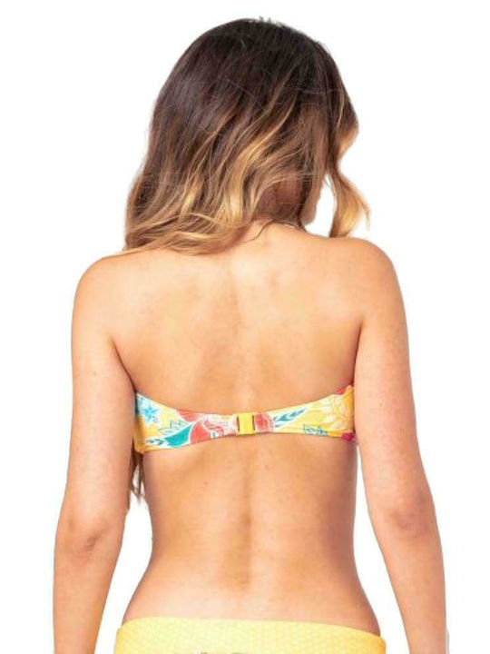 Rip Curl Still Paradise Fără bretele Top bikini Floral Galben