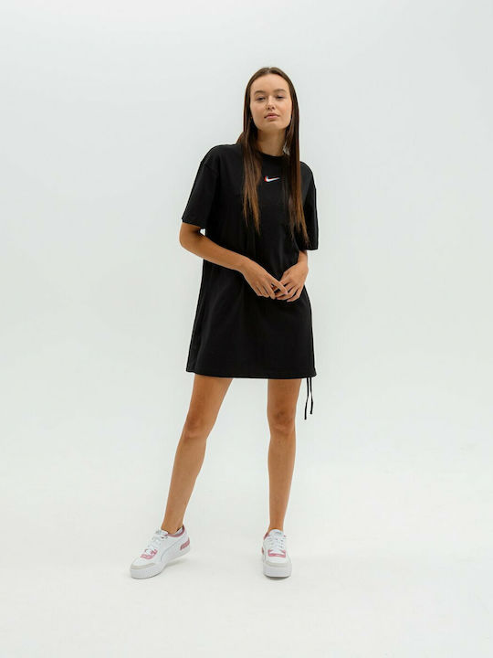 Essential Mini Αθλητικό Φόρεμα T-shirt Κοντομάνικο Μαύρο