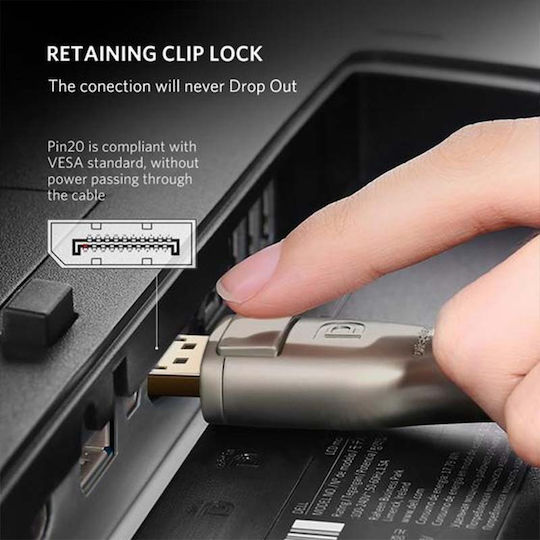 Ugreen Кабел DisplayPort мъжки - DisplayPort мъжки 1м Черен (30118)