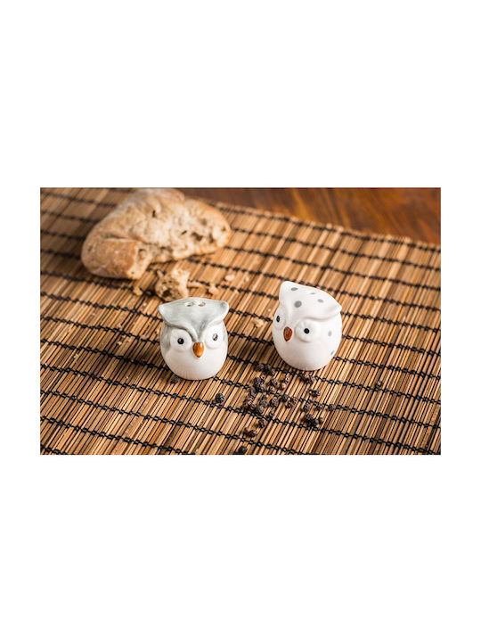 Αλατοπίπερο σε Σχήμα Κουκουβάγιας Salt and Pepper Set Ceramic 2pcs