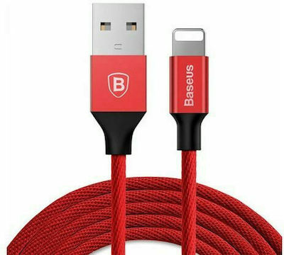 Baseus Yiven Împletit USB-A la Cablu Lightning Roșu 3m (CALYW-C09)