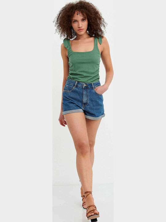 Women's Jean High-waisted Shorts Navy Blue