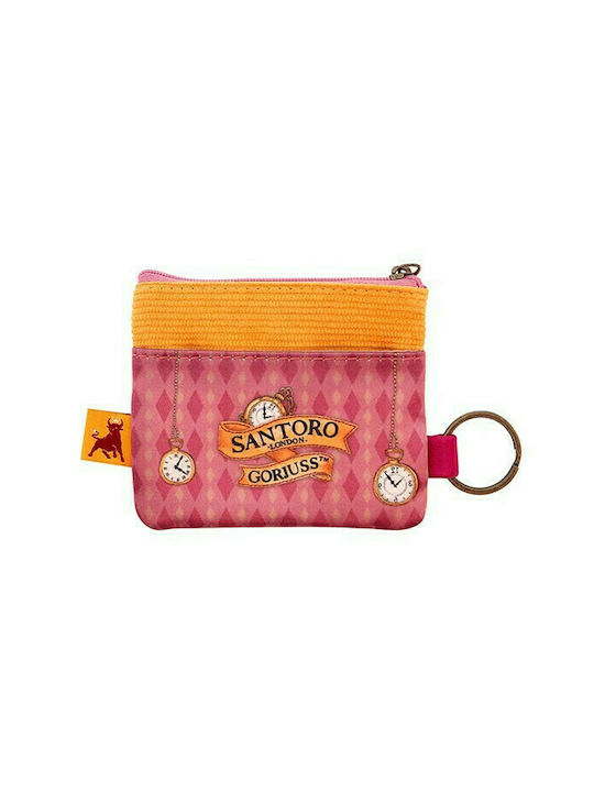 Santoro Kids' Wallet Coin with Zipper & Keychain for Girl Pink