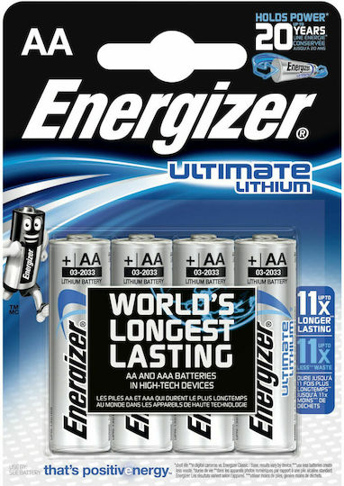 Energizer Ultimate Μπαταρίες Λιθίου AA 1.5V Μιας Χρήσης (High Performance) 4τμχ