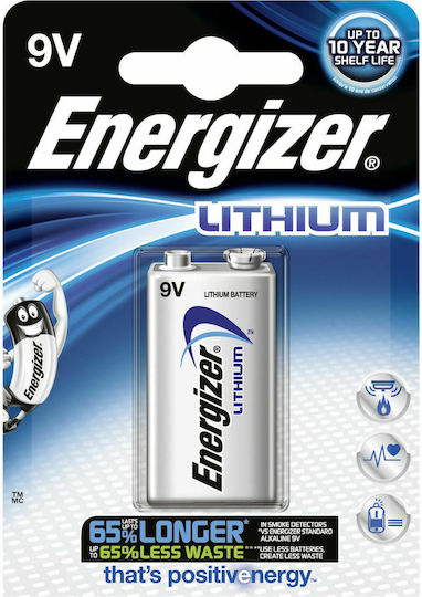 Energizer Ultimate Μπαταρία Λιθίου 9V Για Ανιχνευτές Καπνού & Συστήματα Ασφαλείας 1τμχ