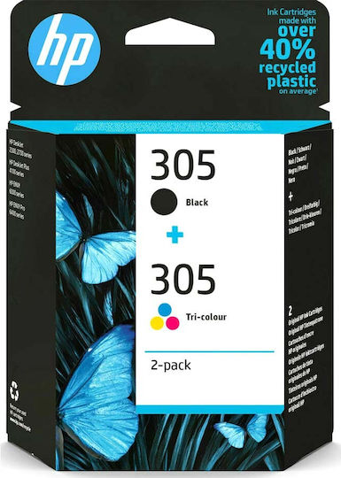 HP 305 Original Pack of 2 InkJet Printer Inks Multiple (Color) / Black (6ZD17AE)
