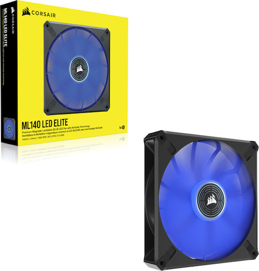 Corsair ML140 LED Elite Premium Case Fan (1600rpm / 82.9cfm) with Blue Lighting and 4-Pin PWM Connection