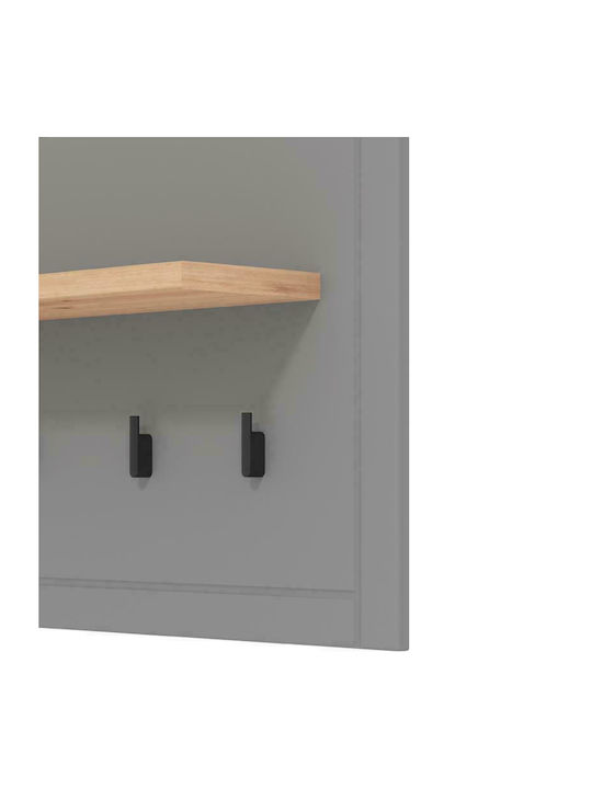 Fylliana Wall Hanger Valencia Wooden 4 Hooks Gray 86.5x19.5x57cm