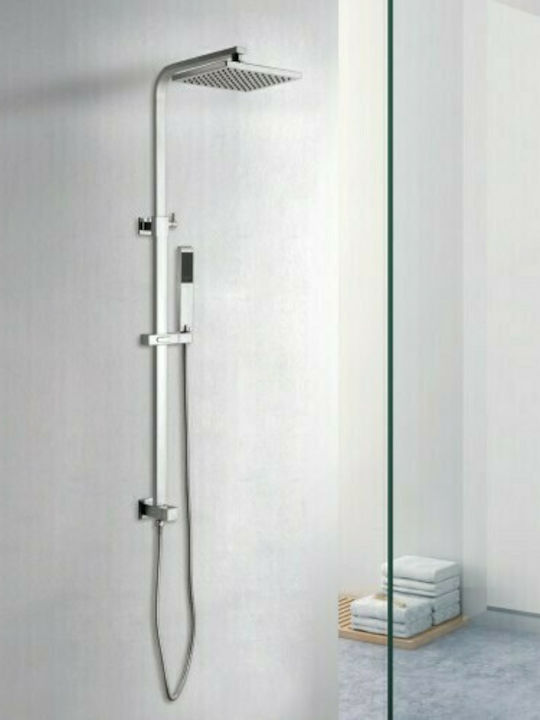 Karag New Rosa Katia Verstellbare Duschsäule ohne Armatur 79-119 cm Silber