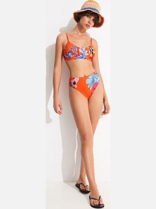 Attina Bikini Μπουστάκι Floral Πορτοκαλί