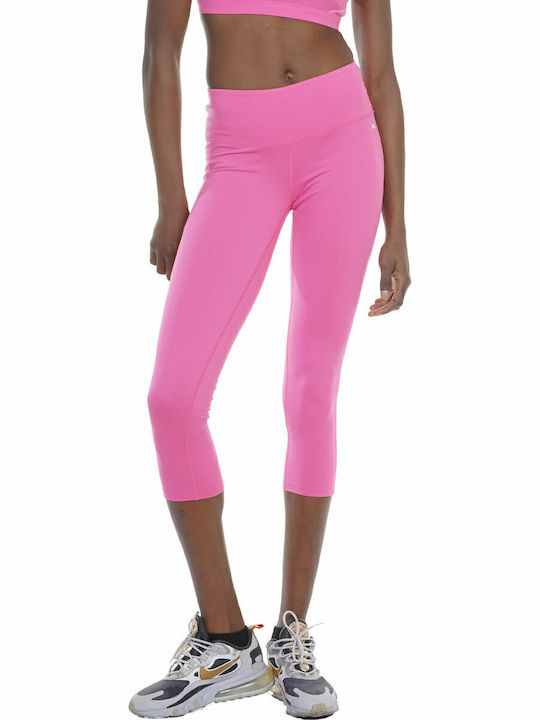 Women's Capri Training Legging High Waisted Dark Pink