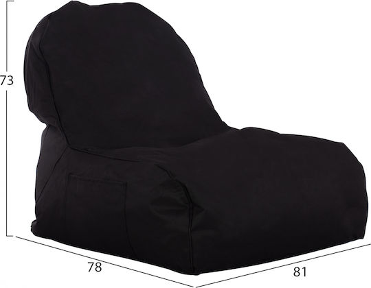 Waterproof Bean Bag Chair Poof Cloud Black 81x78x73cm