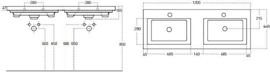 Drop Status 120 Countertop with Sink, Mirror & Column L116xW40xH60cm White