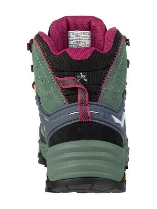 Salewa Alp Trainer 2 Mid GTX Women's Waterproof Hiking Boots With Gore-Tex Membrane Green