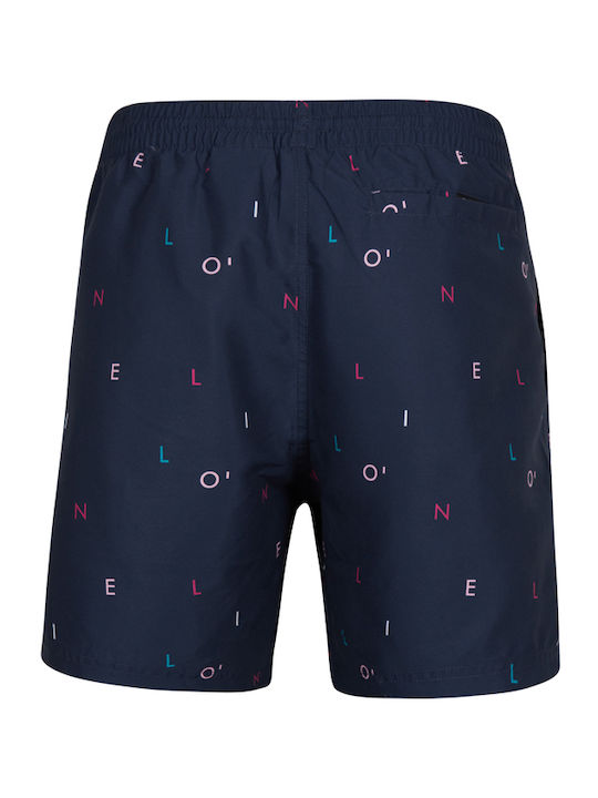Men's Swimwear Shorts Navy Blue with Patterns
