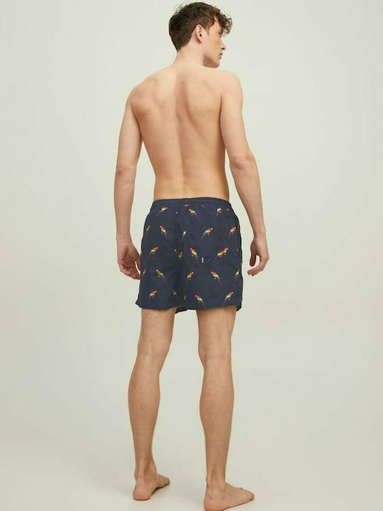 Crete Men's Swimwear Shorts Navy Blue with Patterns